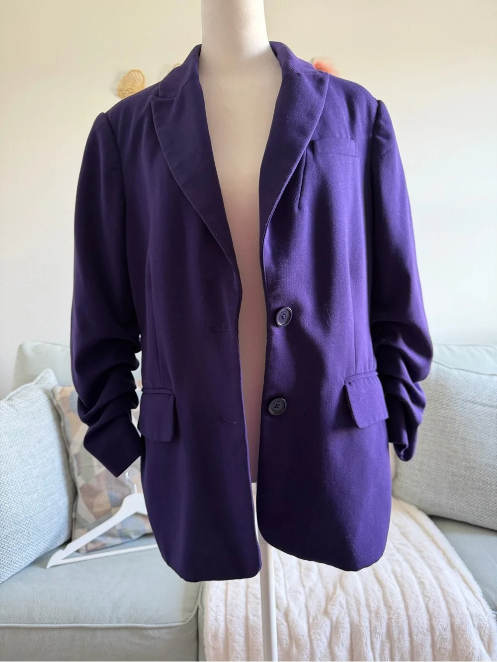 Michael Kors Deep Purple Tailored Blazer Jacket